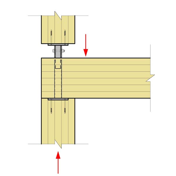 03.B - Column and Beam Bear on Column at Custom Standoff