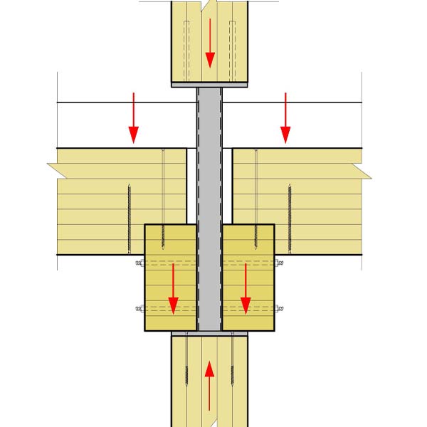 03.B - Multiple Beams Bear on Girders on Bearing Plate with Steel Standoff Supporting Column Above