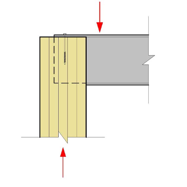 04.B - Beam Top Flange Bears on Wood Column