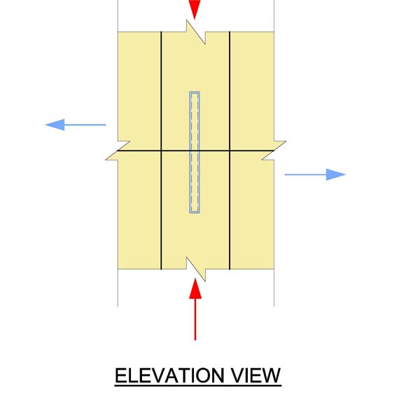 05 - Panels Connect with Epoxied Steel Rod - Horizontal Splice