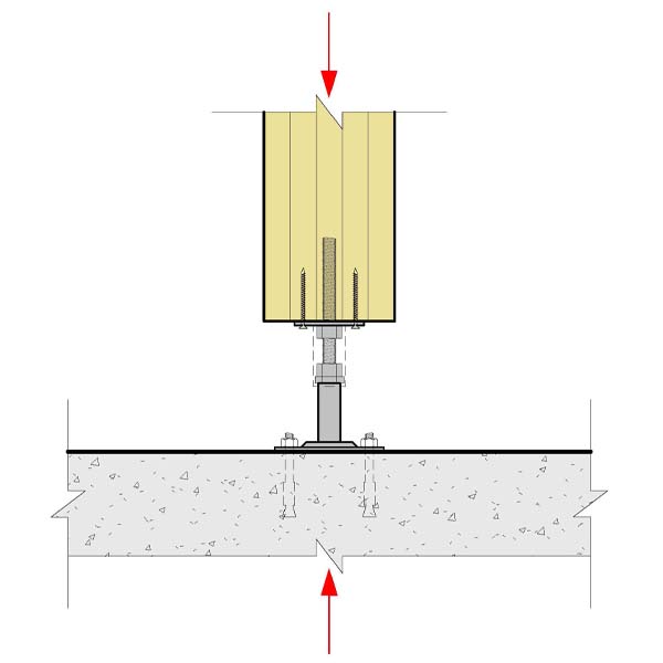 06 - Column Bears with Proprietary Adjustable Column Base