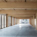 111 East Grand interior glulam post-and-beam