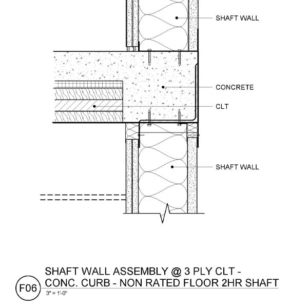 19-6-SHAFT-WALL-ASSEMBLY-@-3-PLY-CLT---CONC.-CURB---NON-RATED-FLOOR-2HR-SHAFT