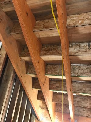 Underside of stair framing