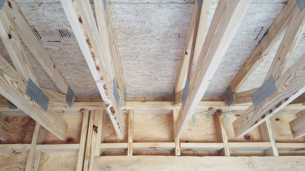 Roof cavity wood frame