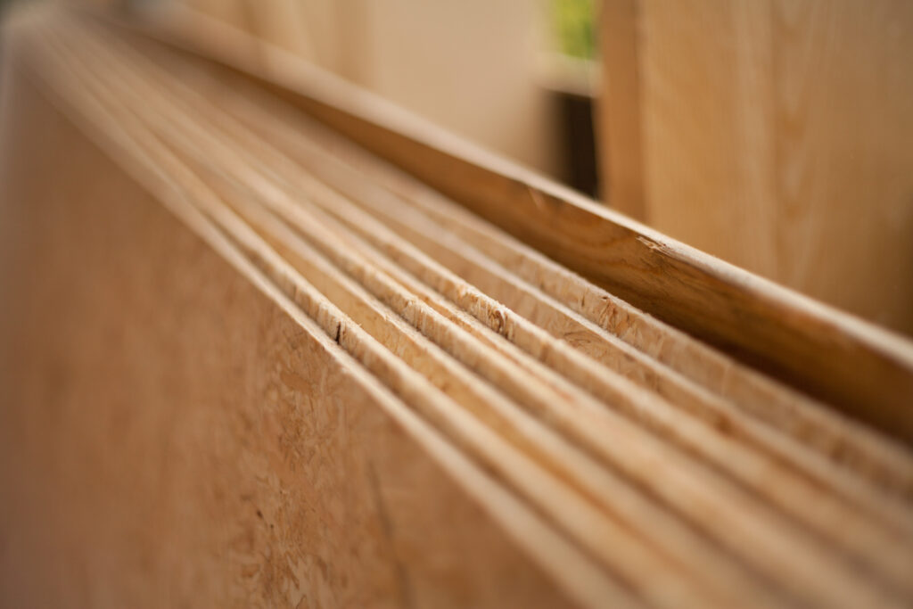 Up-close wood sheathing