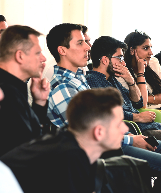 People watching a presentation at an Event