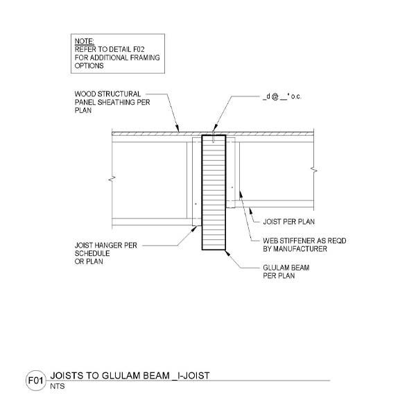 F01 - JOISTS TO GLULAM BEAM -I-JOIST