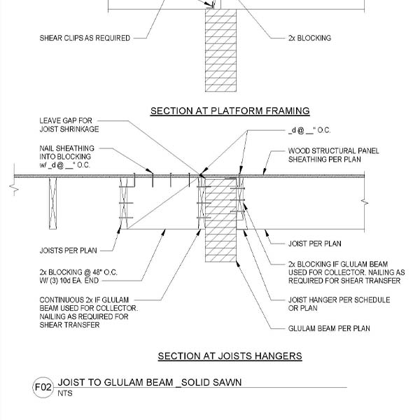 F02 - JOIST TO GLULAM BEAM - SOLID SAWN