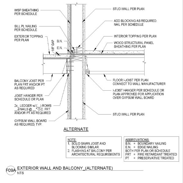 Exterior Wall and Balcony (Alternate) - WoodWorks | Wood Products Council