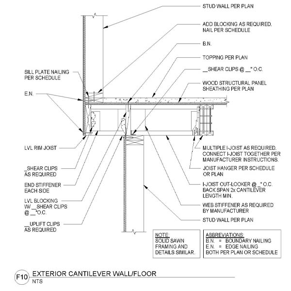 F10 - EXTERIOR CANTILEVER WALL-FLOOR