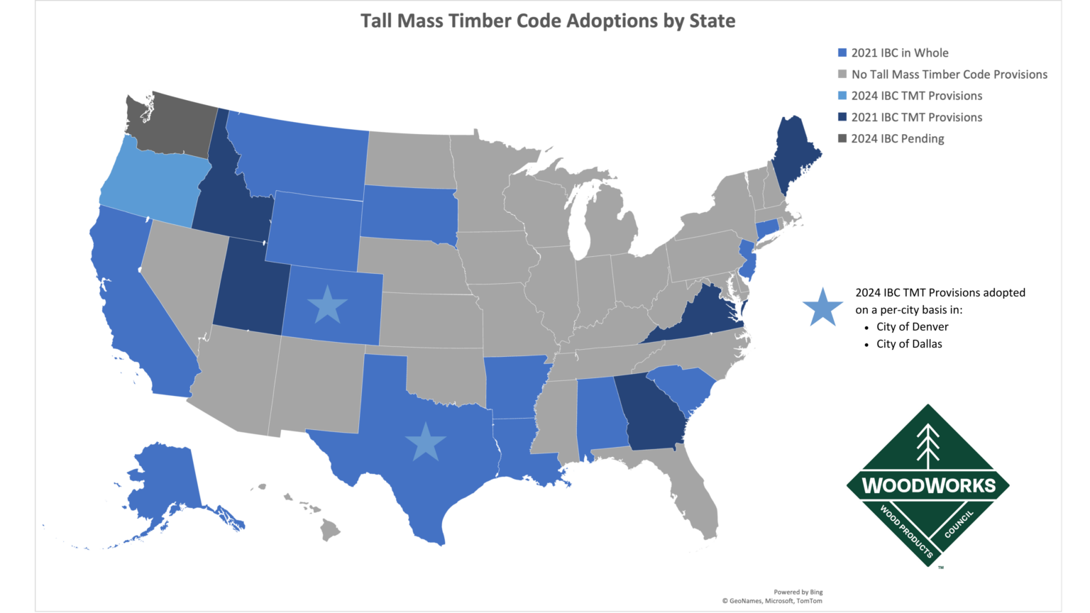 Status of Building Code Allowances for Tall Mass Timber in the IBC