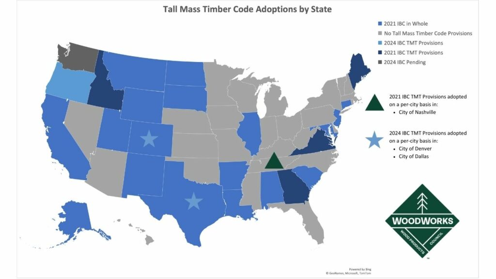 Status of Building Code Allowances for Tall Mass Timber in the IBC