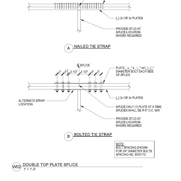 W02 - DOUBLE TOP PLATE SPLICE