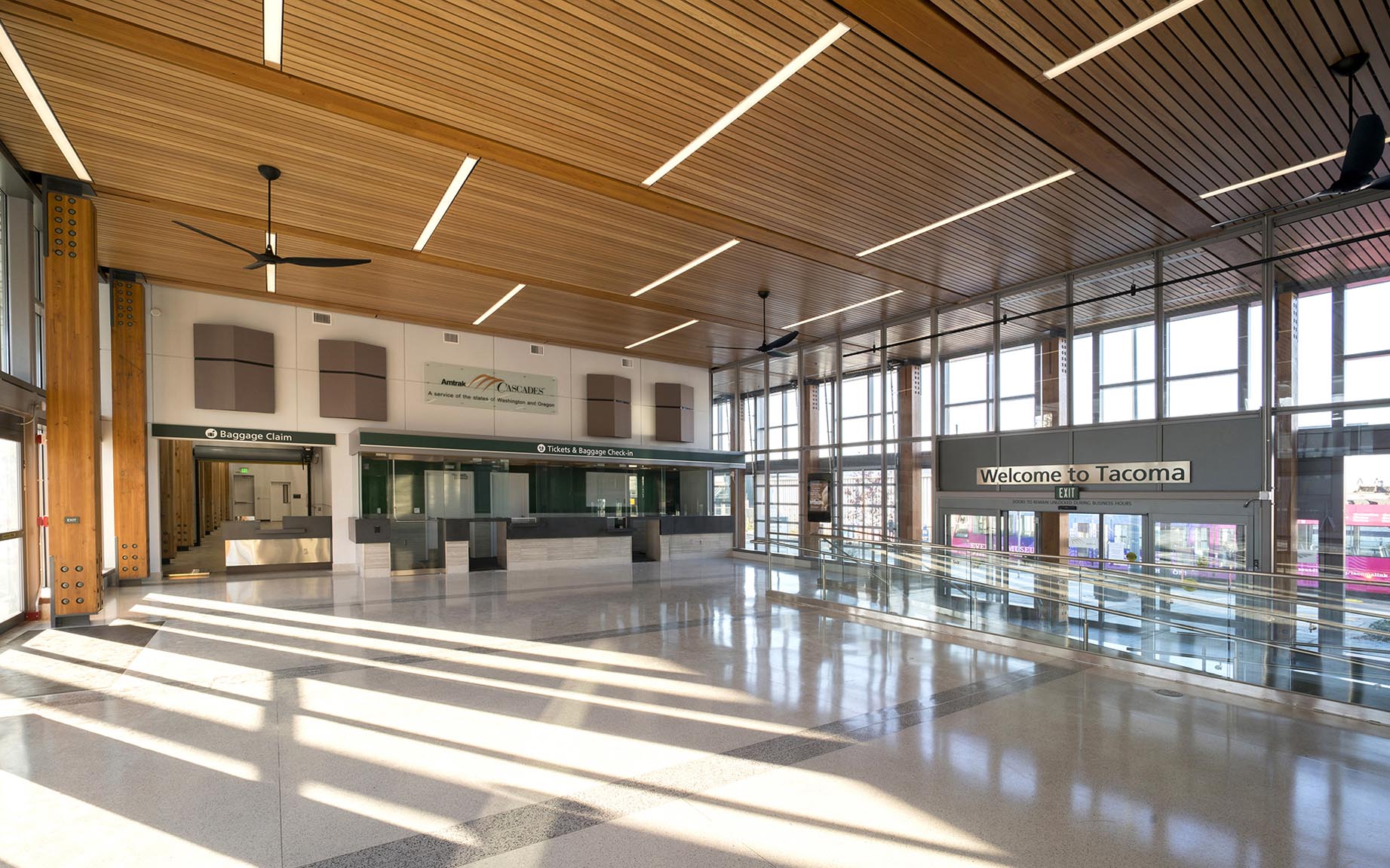 Amtrak Cascades Station lobby ticket area