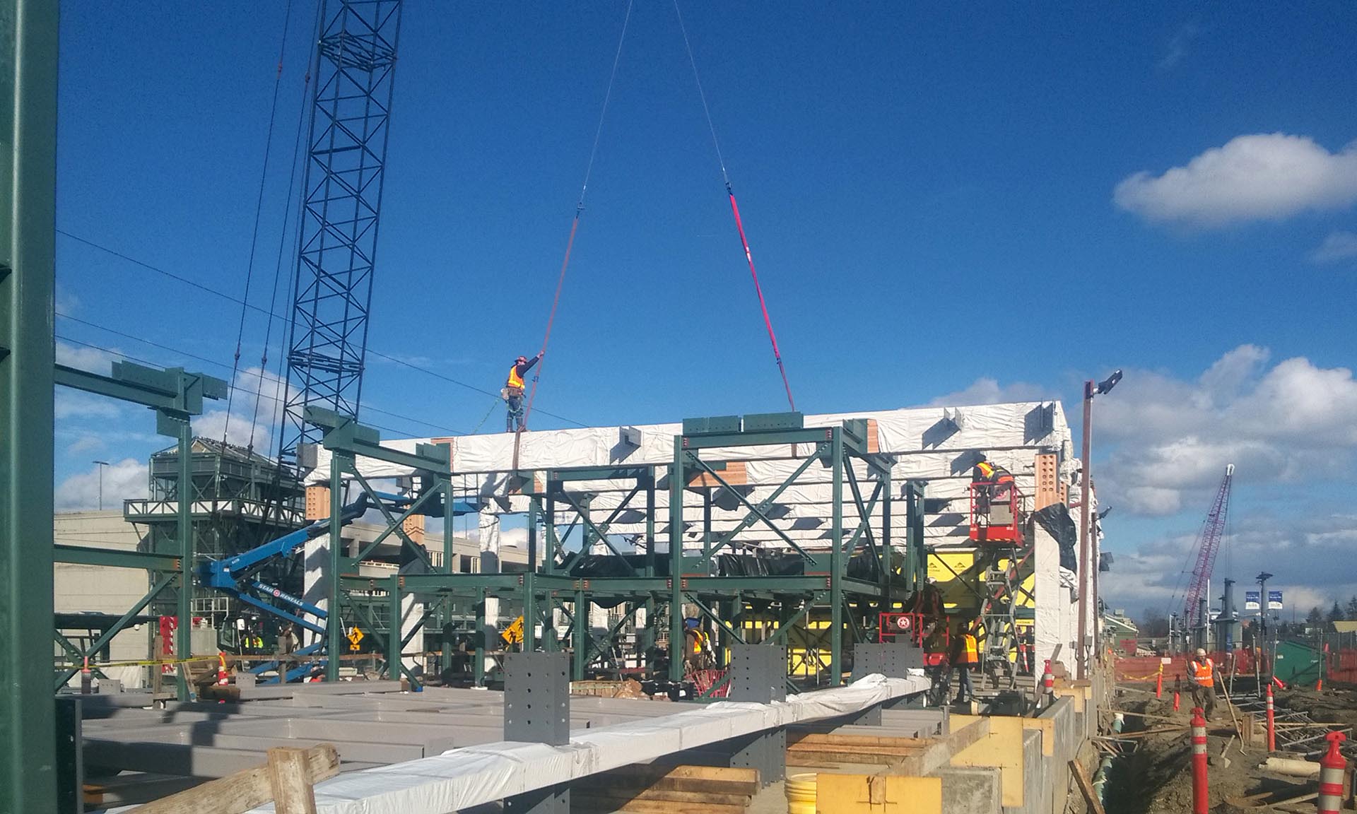 Amtrak Cascades Station exterior under construction