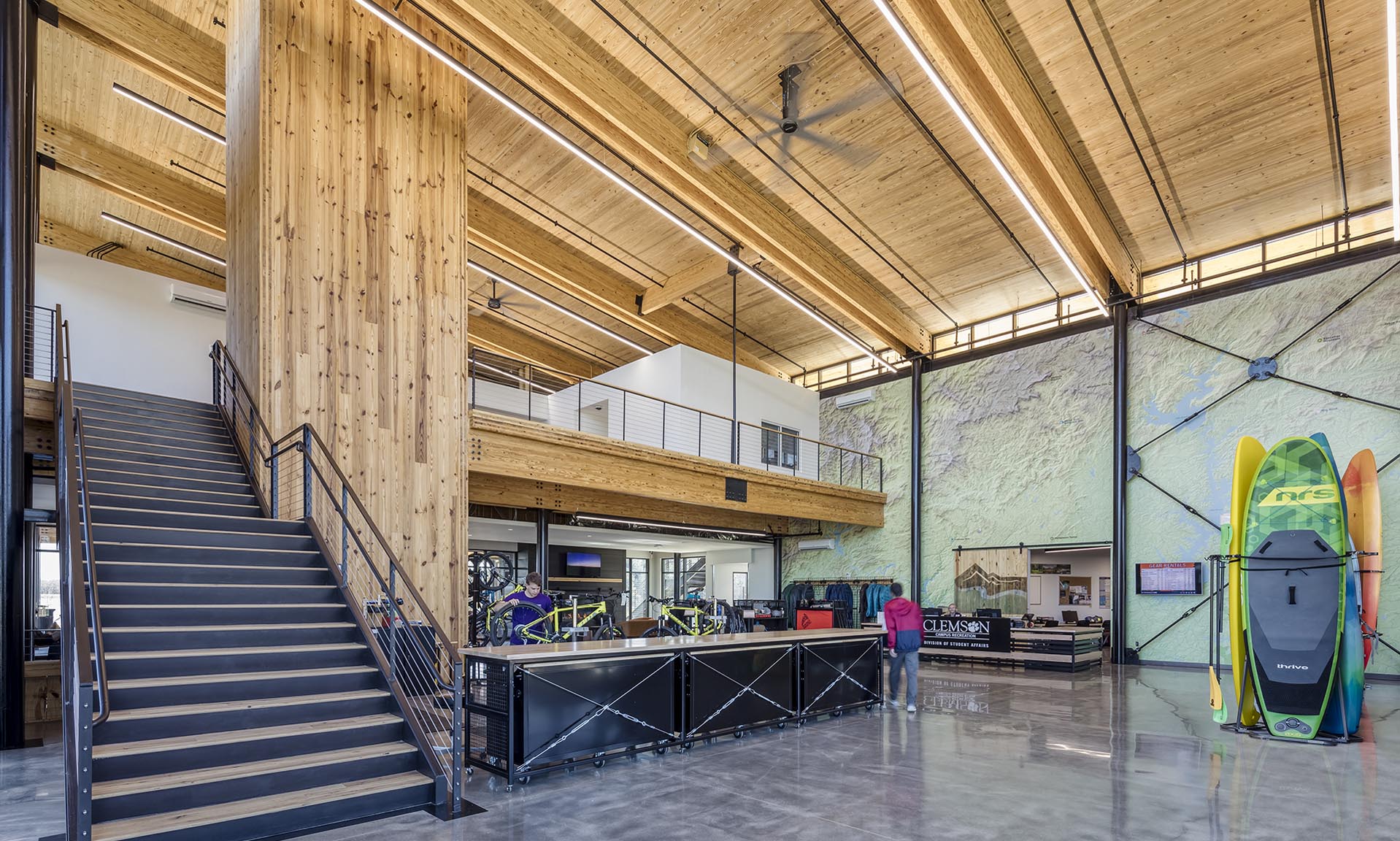 Andy Quattlebaum Education Center inside with staircase