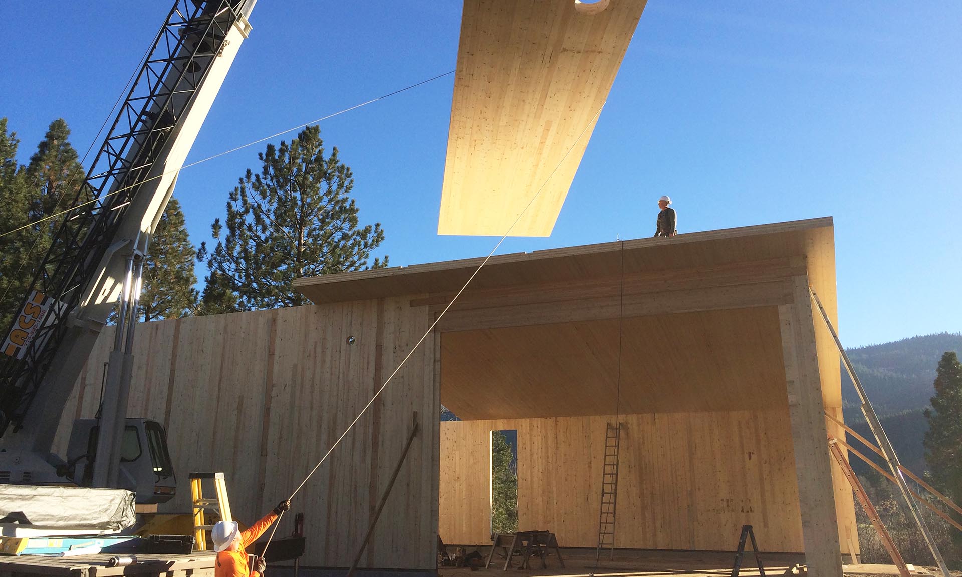 Biomass Boiler Building installing the roof