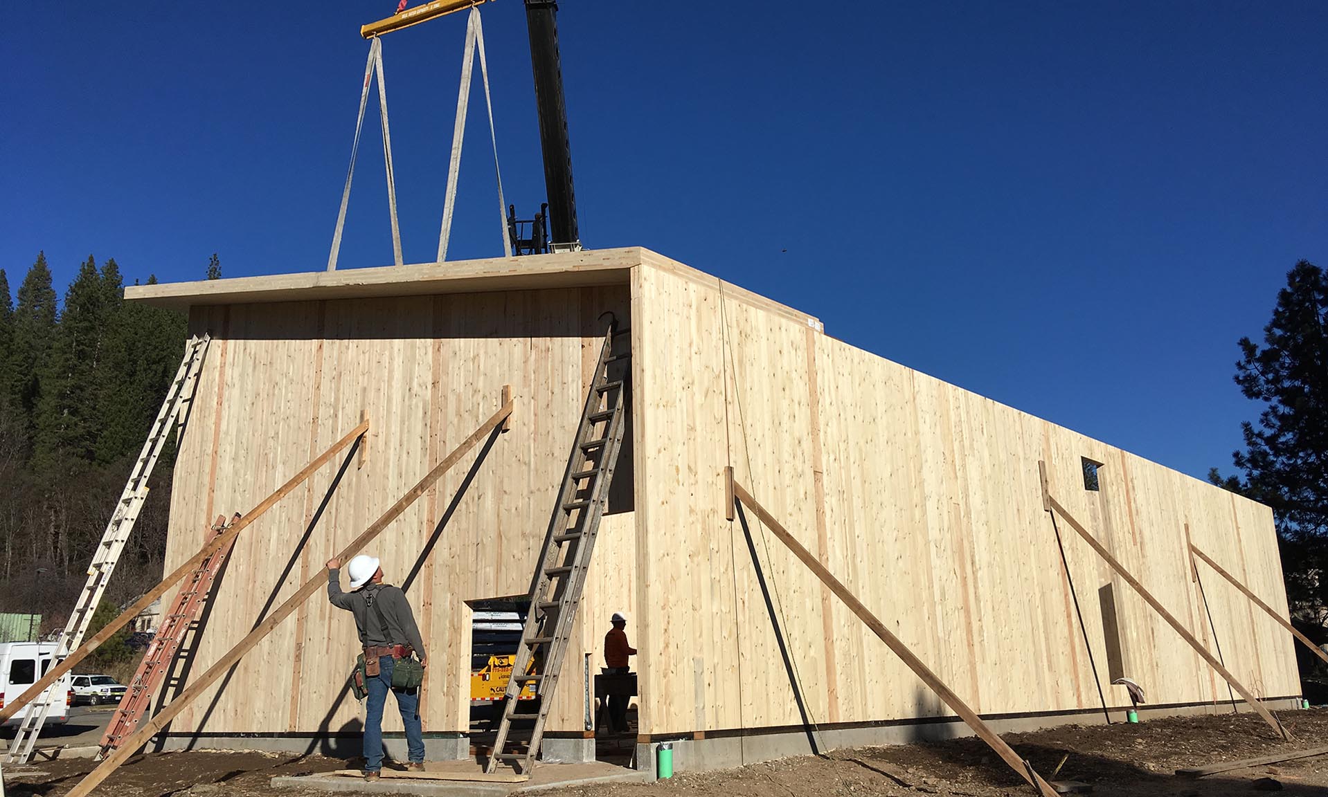 Biomass Boiler Building installing a side wall