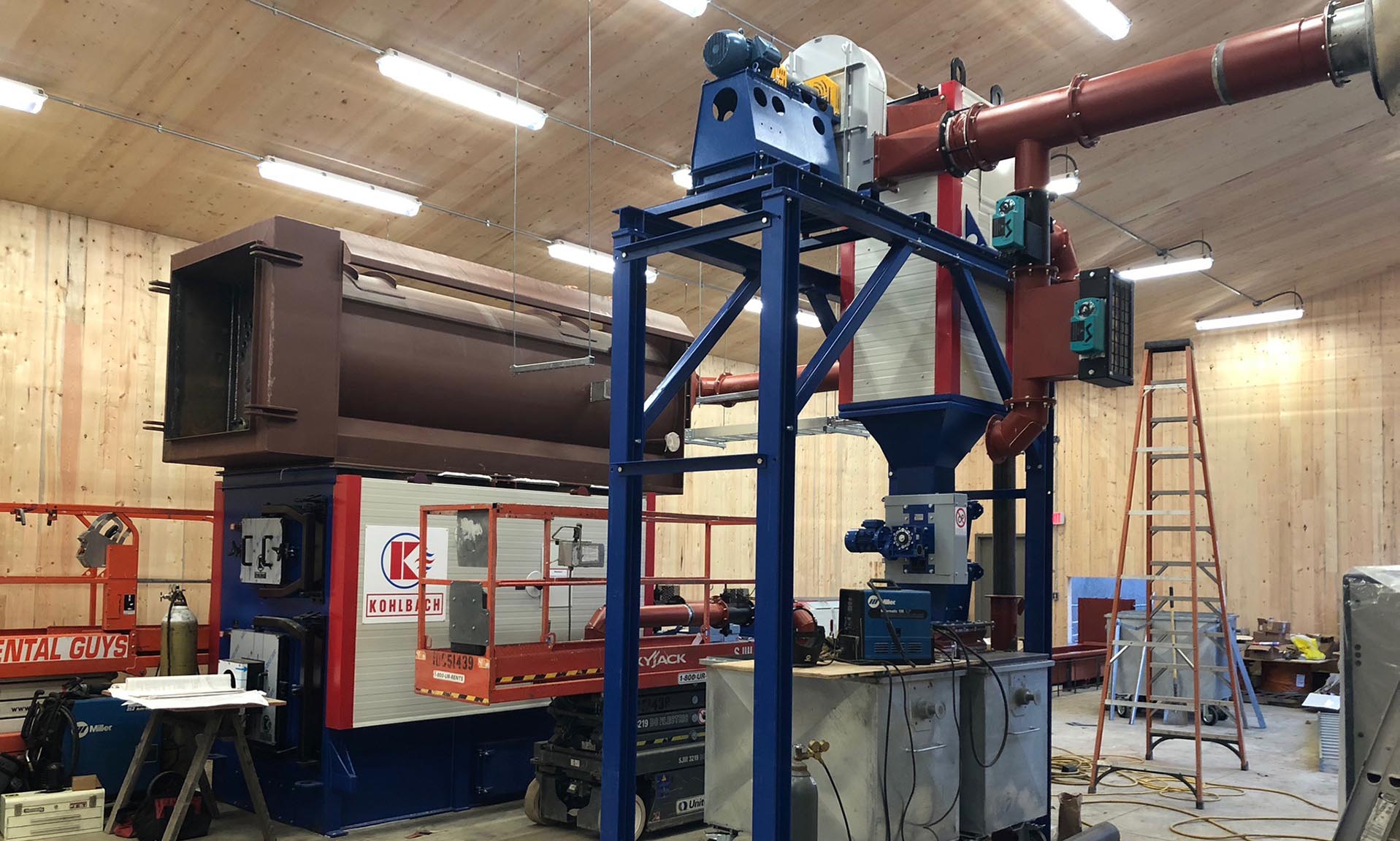 Biomass Boiler Building showing inside equipment