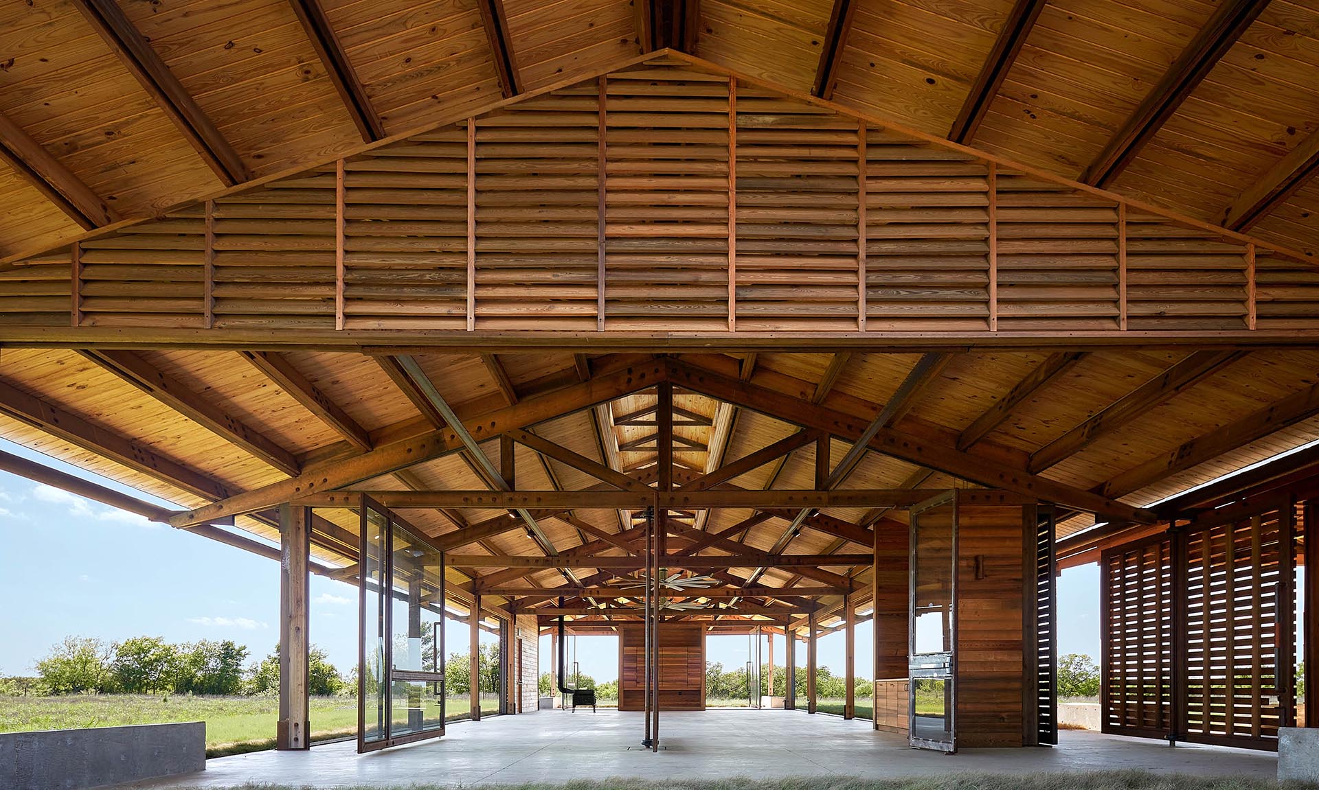 Dixon Water Foundation Pavilion wood ceiling