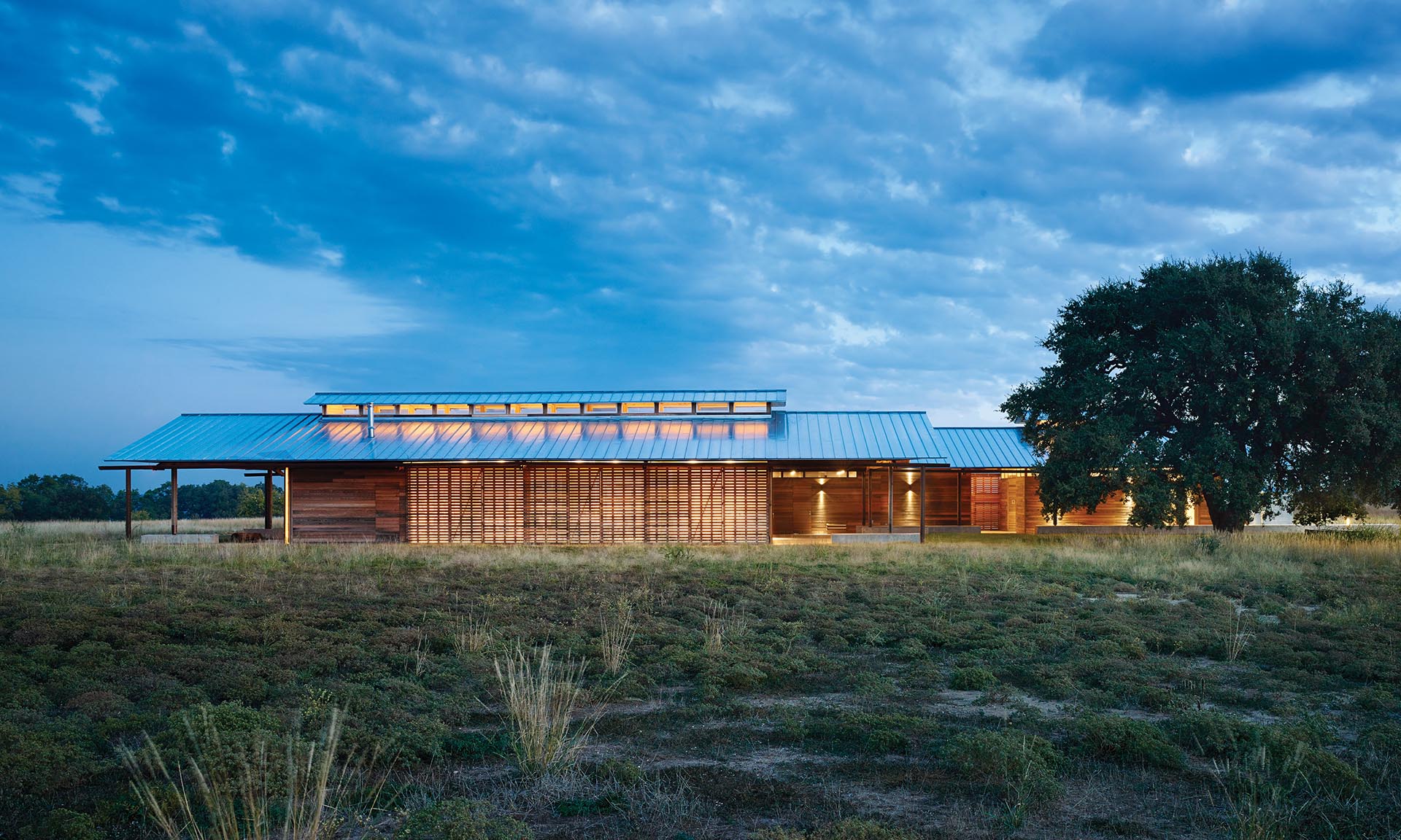 Dixon Water Foundation pavilion wood beams and siding