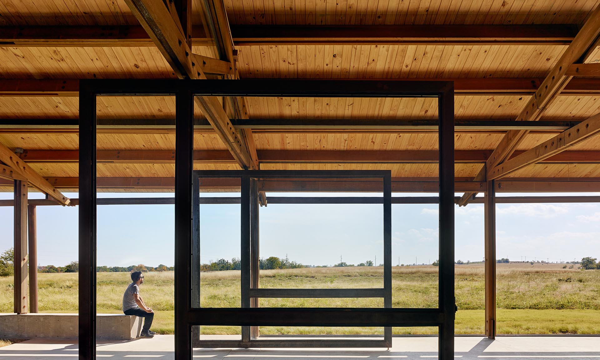 Dixon Water Foundation Pavilion wood ceiling