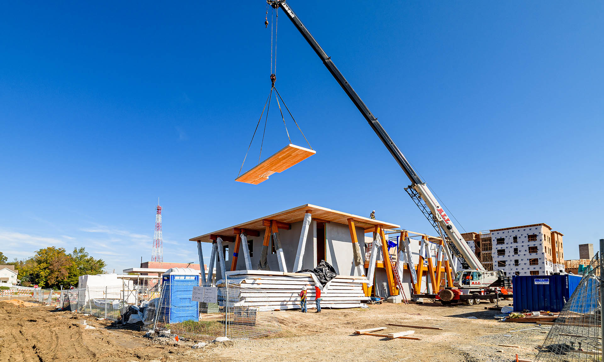 GK Butterfield Transportation Center roof construction