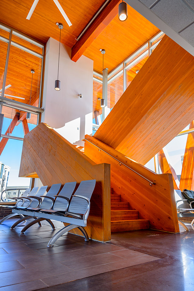 GK Butterfield Transportation Center indoor staircase