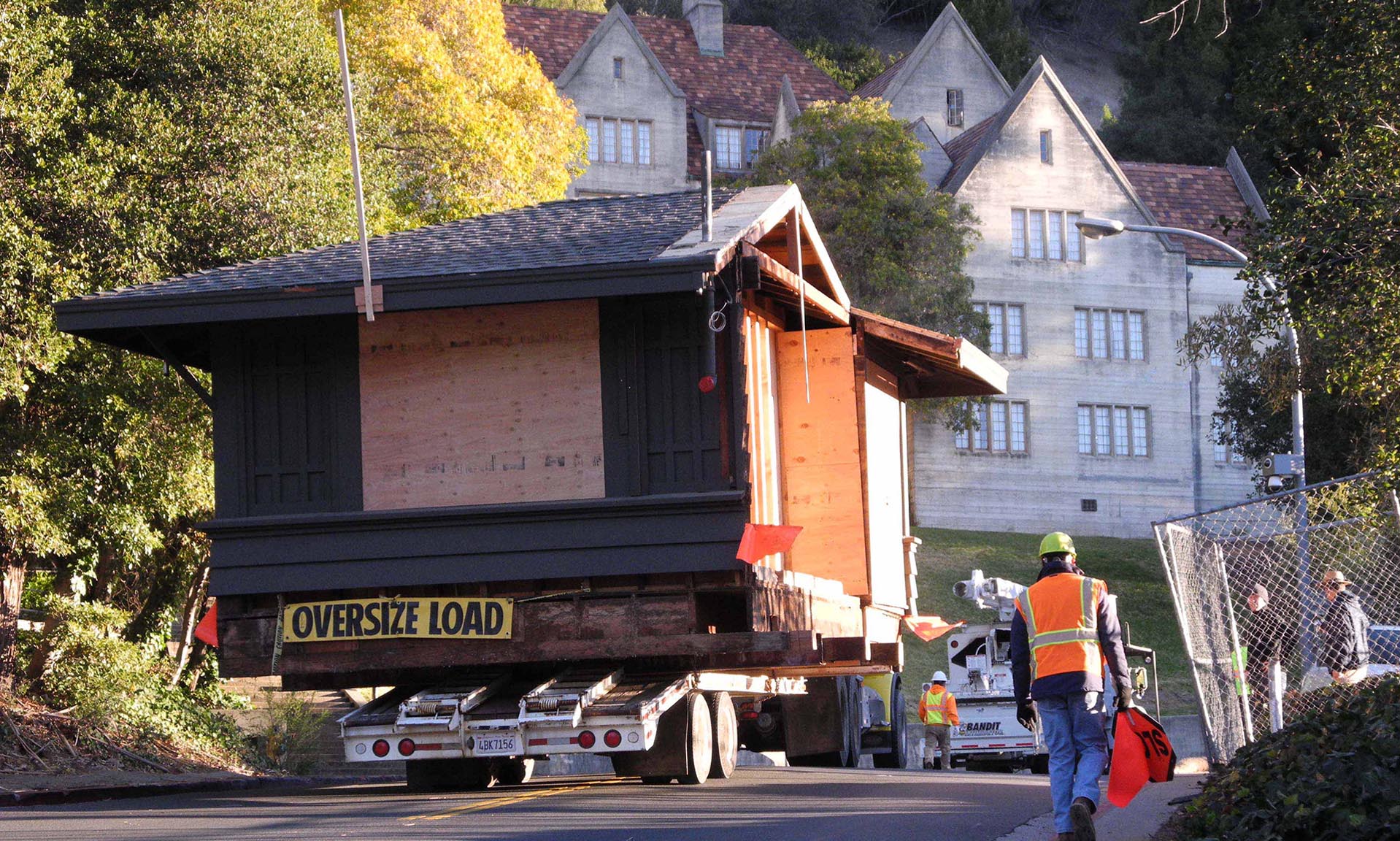 Julia Morgan Hall being moved