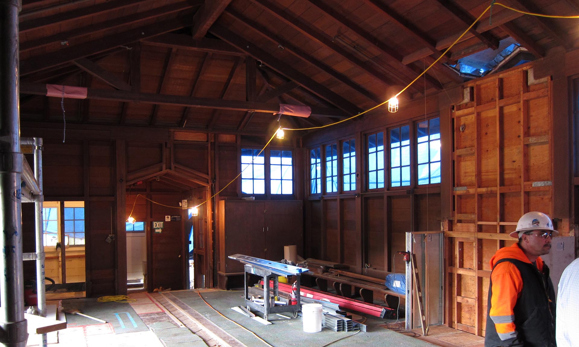 Julia Morgan Hall interior under construction