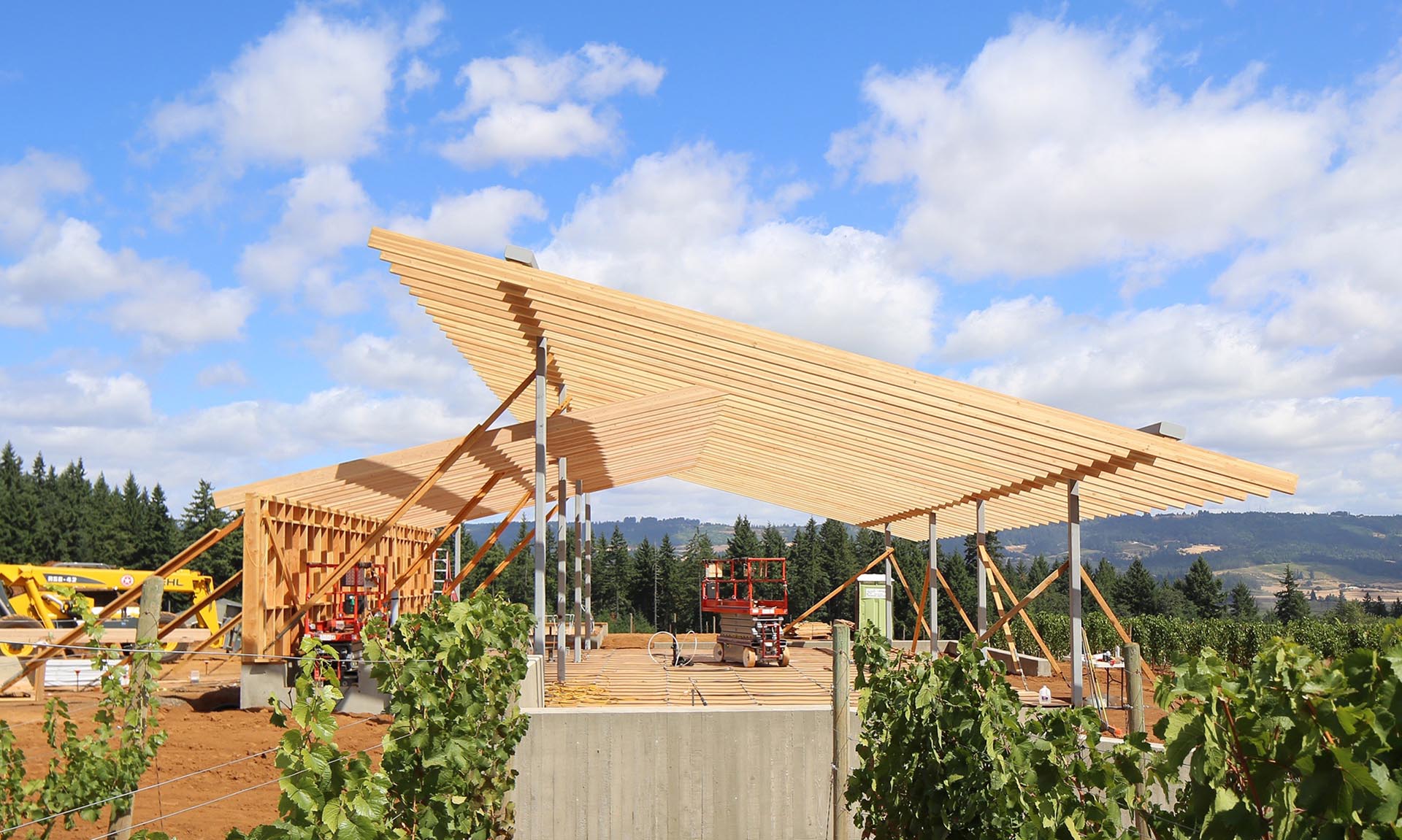 L’Angolo Estate roof under construction