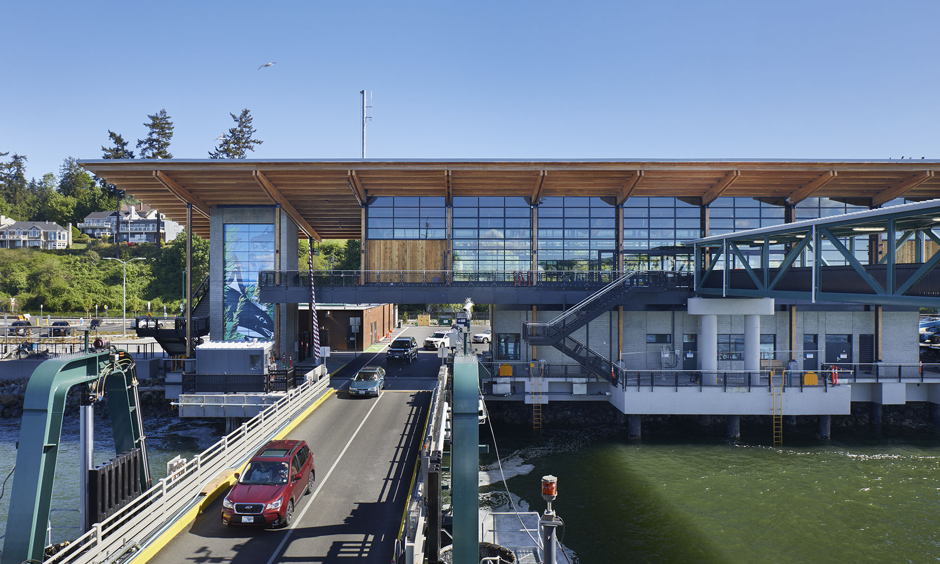 Mukilteo Ferry Terminal view from ferry