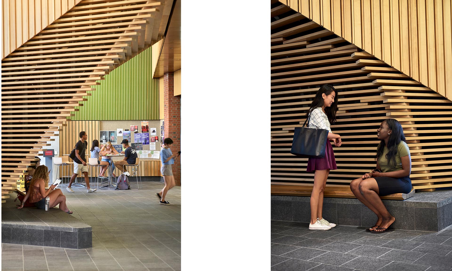 New College House interior slatted walls