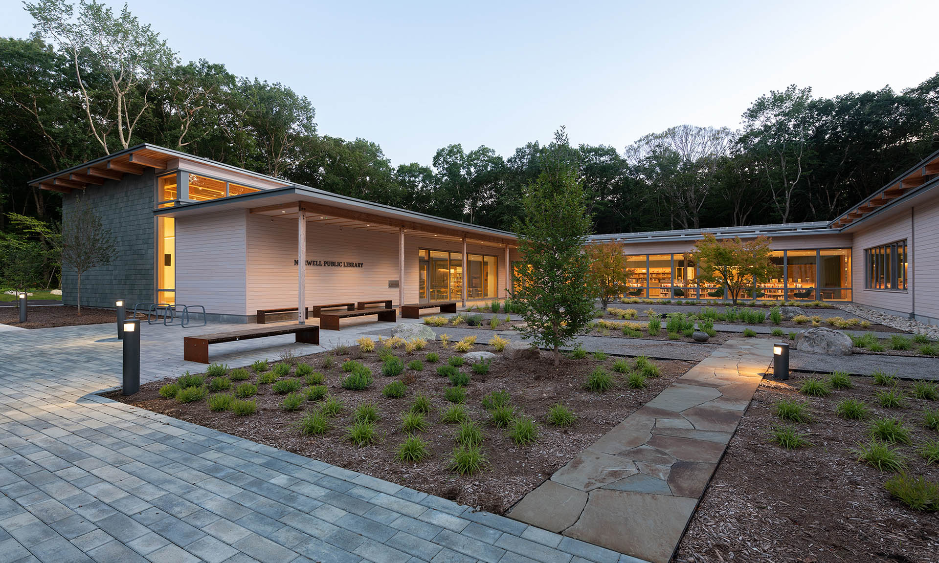 Norwell Public Library courtyard