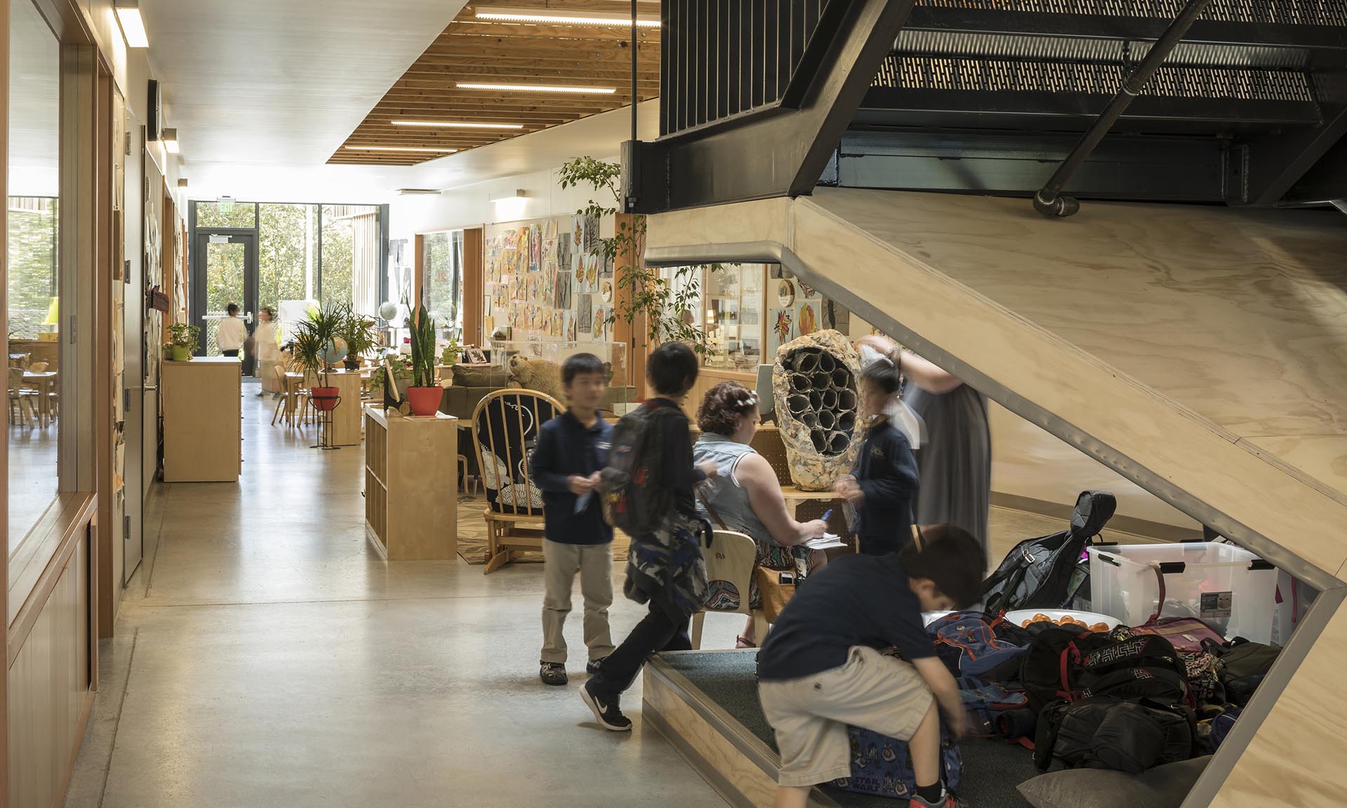 Oregon Episcopal School interior with kids