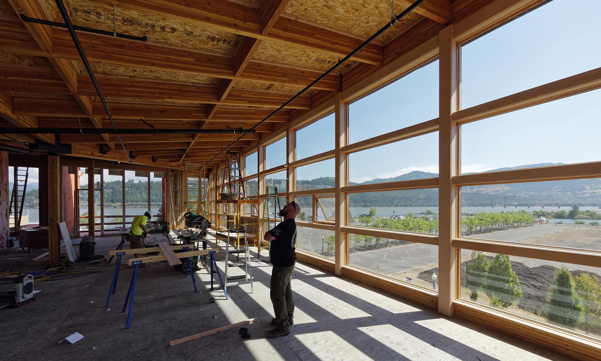 Outpost interior looking at ceiling