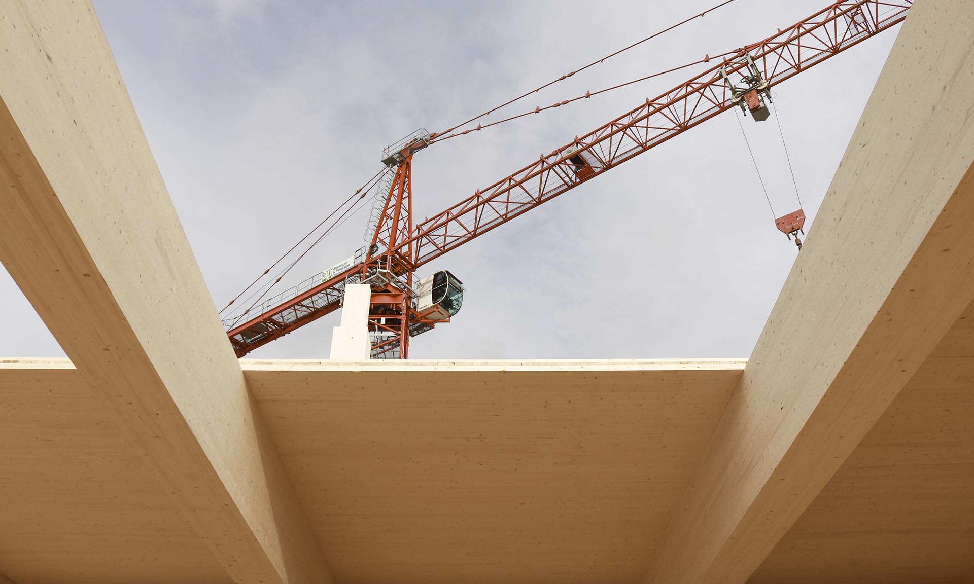 Platte Fifteen under construction with a crane