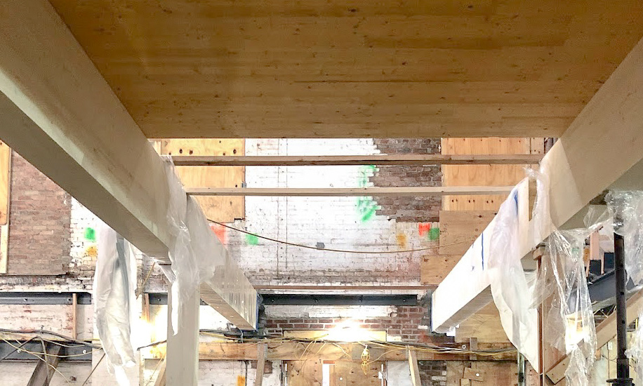 Timber Adaptive Reuse Theater beams