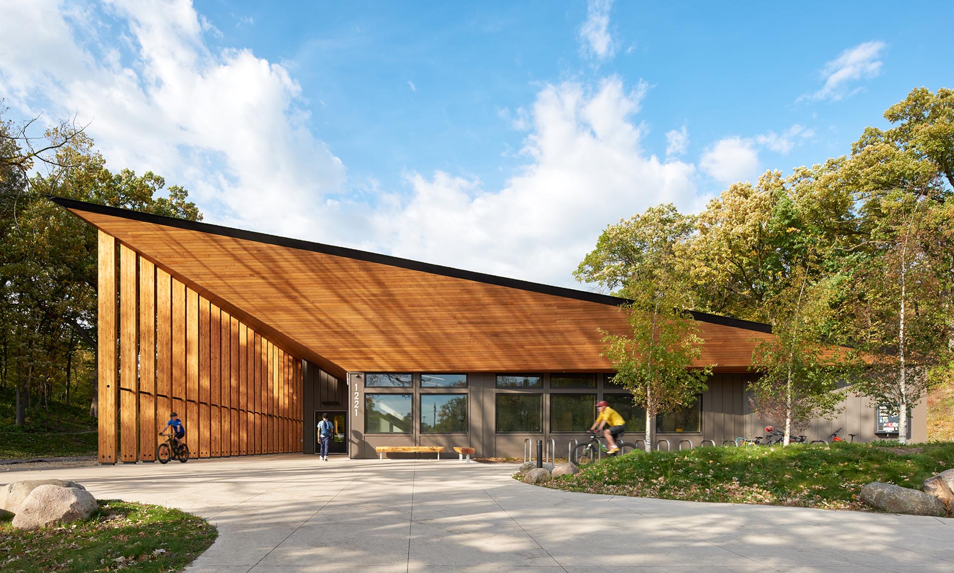 Trailhead Building at Theodore Wirth Park exterior landscape