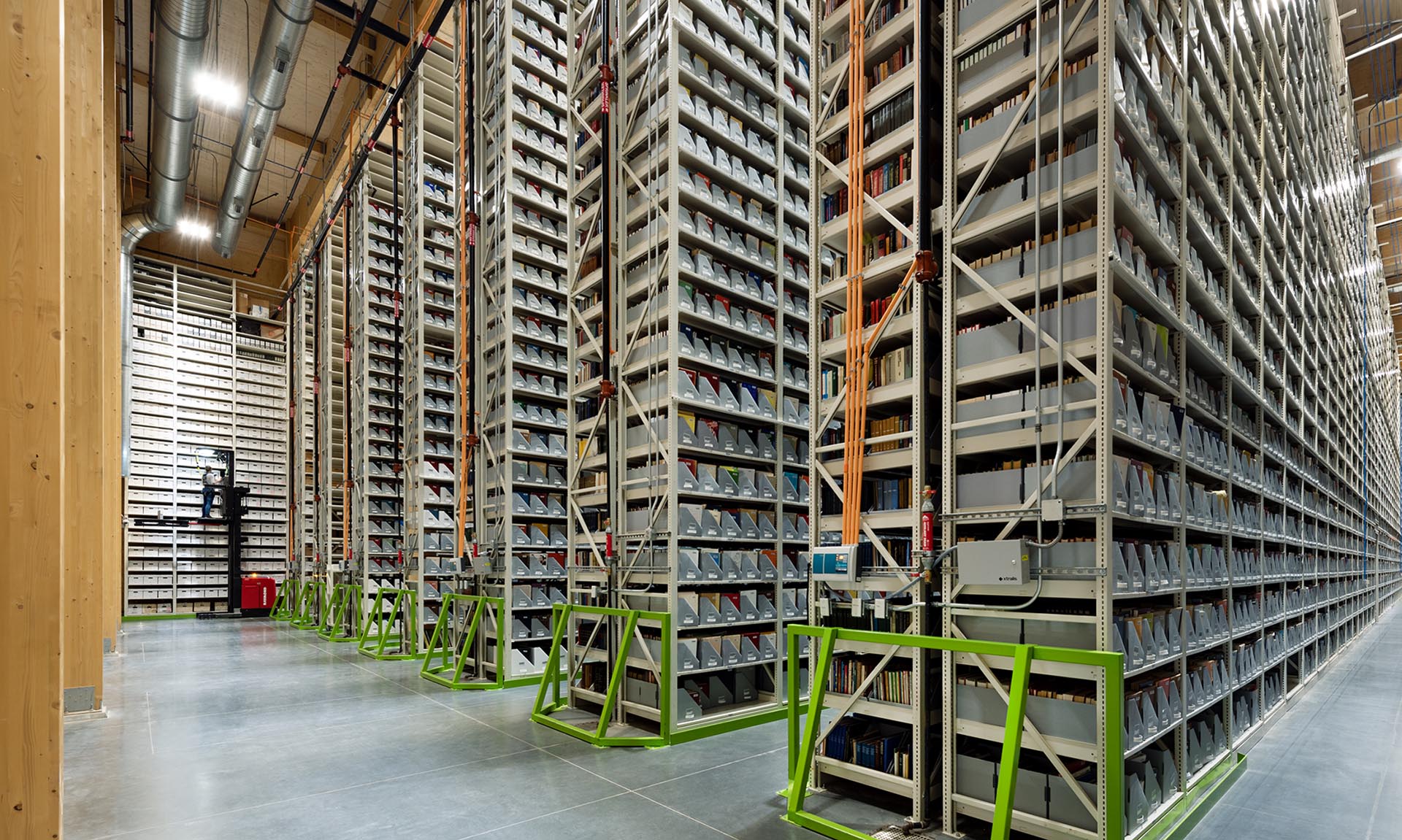 University of Arkansas Library Annex tall shelves