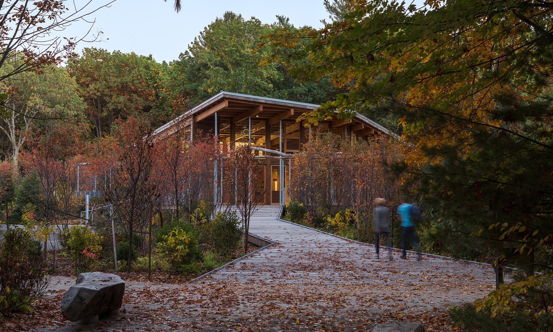 Walden Pond Visitor Center exterior and grounds