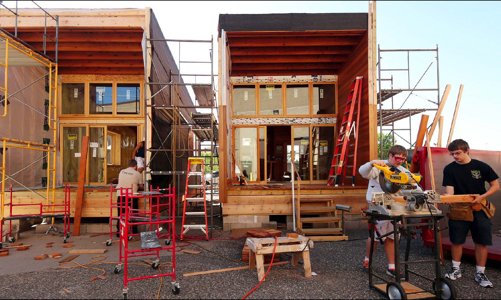 Whitehall Woods Regional Park cabins under construction