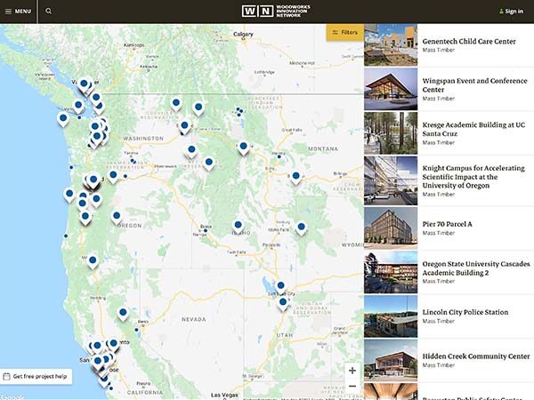 WoodWorks Innovation Network map preview