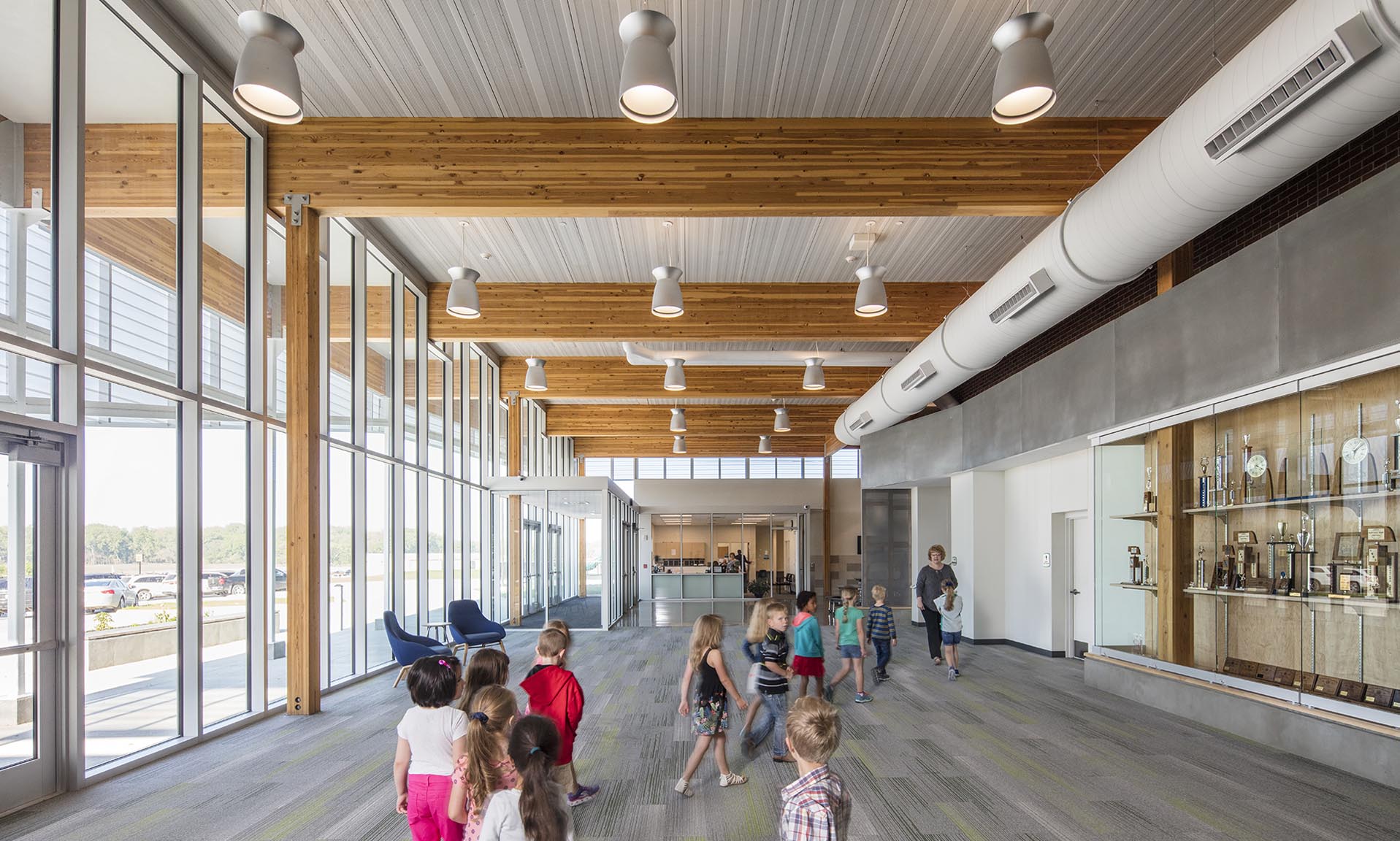 Wisner-Pilger Public Schools Addition interior with kids